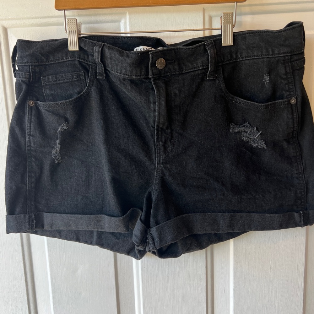 Old Navy Sz 14 Women's Black Denim Shorts